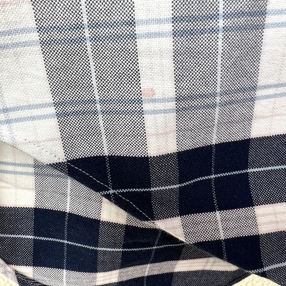 Thom Browne Navy Blue White Plaid Button Down Long Sleeve Shirt XL 4 - Picture 3 of 8